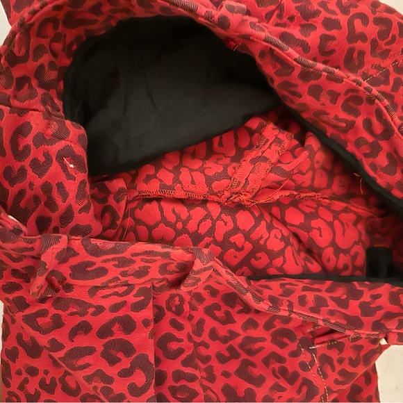 Zadig & Voltaire Black & Red Jacquard Leopard Print Prune Jac Leo Pants 34/XS - Picture 10 of 16